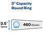 Avery Economy 3 3-Ring View Binders, Round Ring, White (5741)