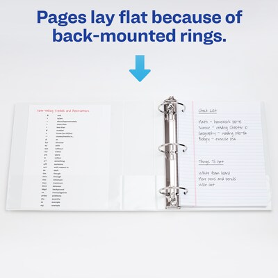 Avery Showcase 1" 3-Ring View Binders, Slant Ring, White (19601)