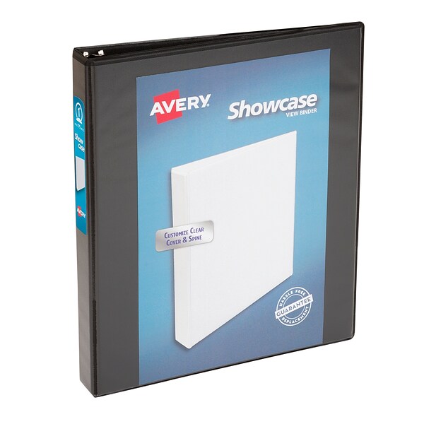 Avery Showcase Economy 1 3-Ring View Binder, Black (19600)