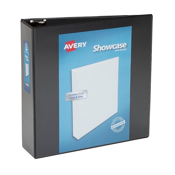Avery Showcase Economy 3 3-Ring View Binder, Black (19750)
