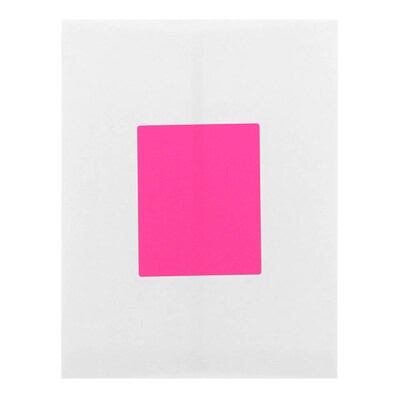 JAM Paper Laser/Inkjet Shipping  Labels, 4" x 5", Neon Pink, 4 Labels/Sheet, 30 Sheets/Pack (354329165)