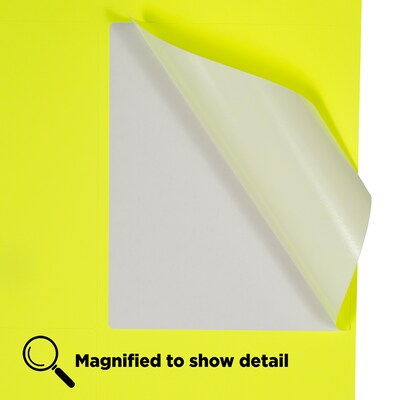 JAM Paper Laser/Inkjet Shipping Labels, 4" x 5", Neon Yellow, 4 Labels/Sheet, 30 Sheets/Pack (354329153)