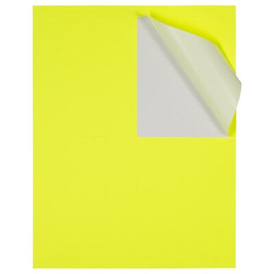 JAM Paper Laser/Inkjet Shipping Labels, 4" x 5", Neon Yellow, 4 Labels/Sheet, 30 Sheets/Pack (354329153)