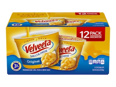 Velveeta Shell Pasta & Cheese Sauce, Original, 2.4 oz., 12/Pack (5355)