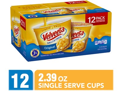 Velveeta Shell Pasta & Cheese Sauce, Original, 2.4 oz., 12/Pack (5355)