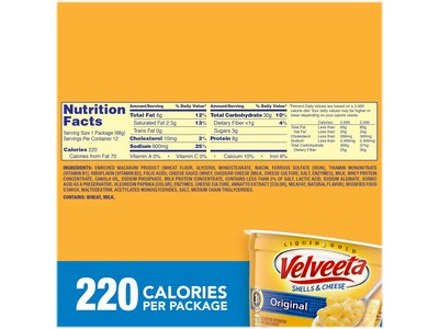 Velveeta Shell Pasta & Cheese Sauce, Original, 2.4 oz., 12/Pack (5355)