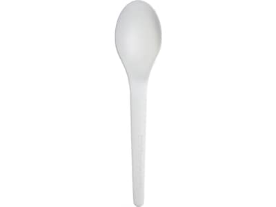 Eco-Products Plantware Crystallized Polylactide Tea Spoons, Medium-Weight, White, 1000/Carton (EP-S013)
