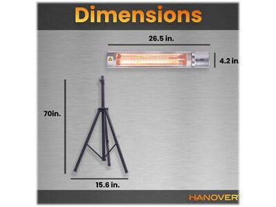 Hanover 1500-Watt Electric Heater, Silver (HAN1053IC-TP)