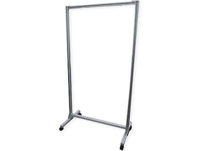 Ghent Mobile Partition, 74H x 38W, Clear Acrylic (CMD7438-A)