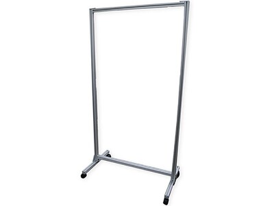 Ghent Mobile Partition, 74H x 38W, Clear Acrylic (CMD7438-A)