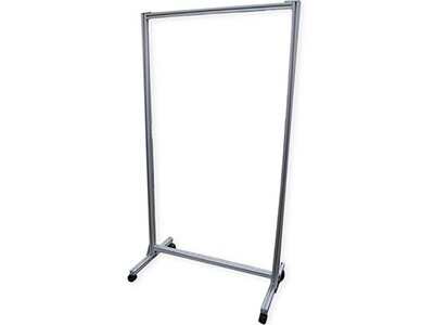 Ghent Mobile Partition, 74H x 38W, Clear Acrylic (CMD7438-AT)