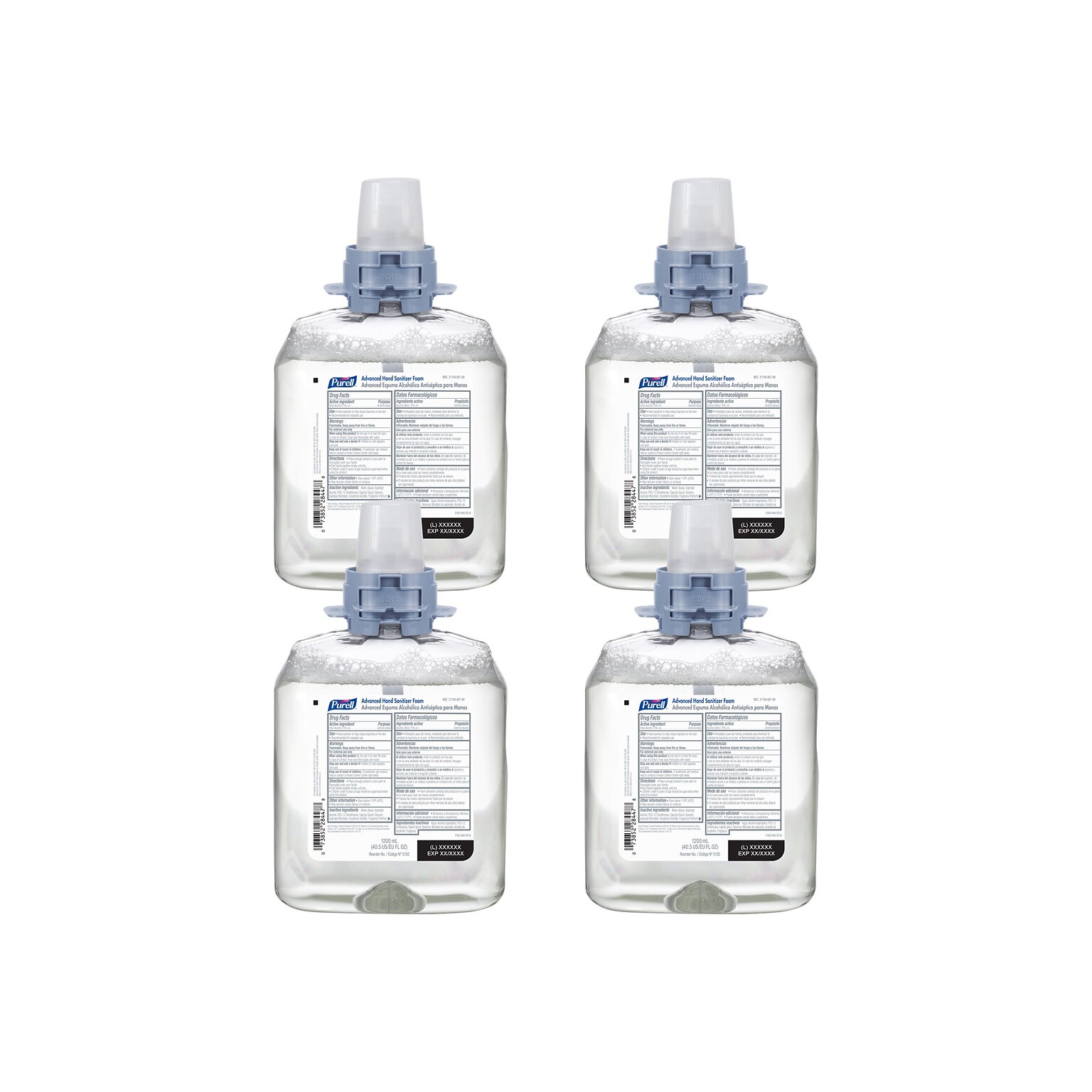 PURELL Advanced 70% Alcohol Foaming Hand Sanitizer Refill for FMX-12 & CS4 Dispenser, 1200 mL, 4/Carton (5192-04)