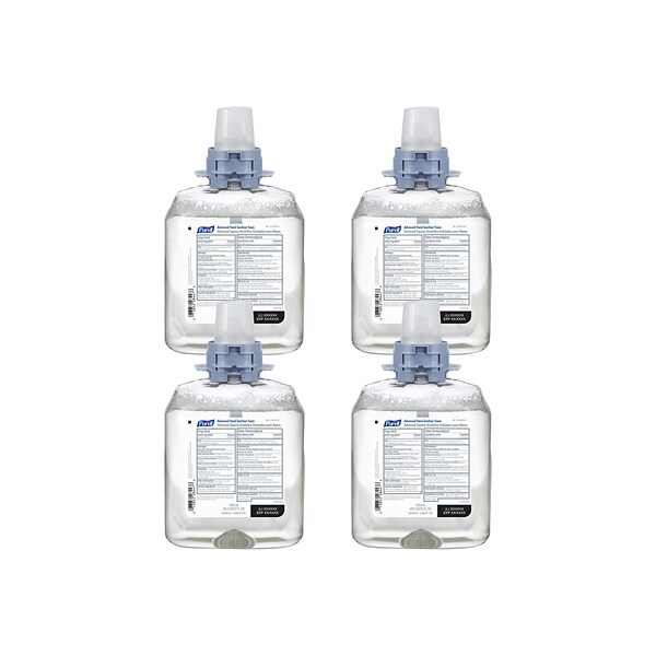 PURELL Advanced Hand Sanitizer Foam Refill for PURELL CS4 Push-Style Dispenser, 1200 mL, 4/CT (5192-04)