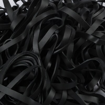 JAM Paper Colored Multi-Purpose #64 Rubber Bands, 3.5 x 0.25, Non-Latex, Black, 100/Pack (33364RBB