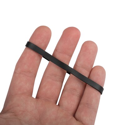 JAM Paper Colored Multi-Purpose #64 Rubber Bands, 3.5" x 0.25", Non-Latex, Black, 100/Pack (33364RBBL)