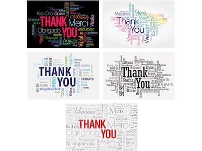 Better Office Thank You Cards with Envelopes, 4 x 6, Assorted Colors, 100/Pack (64523)
