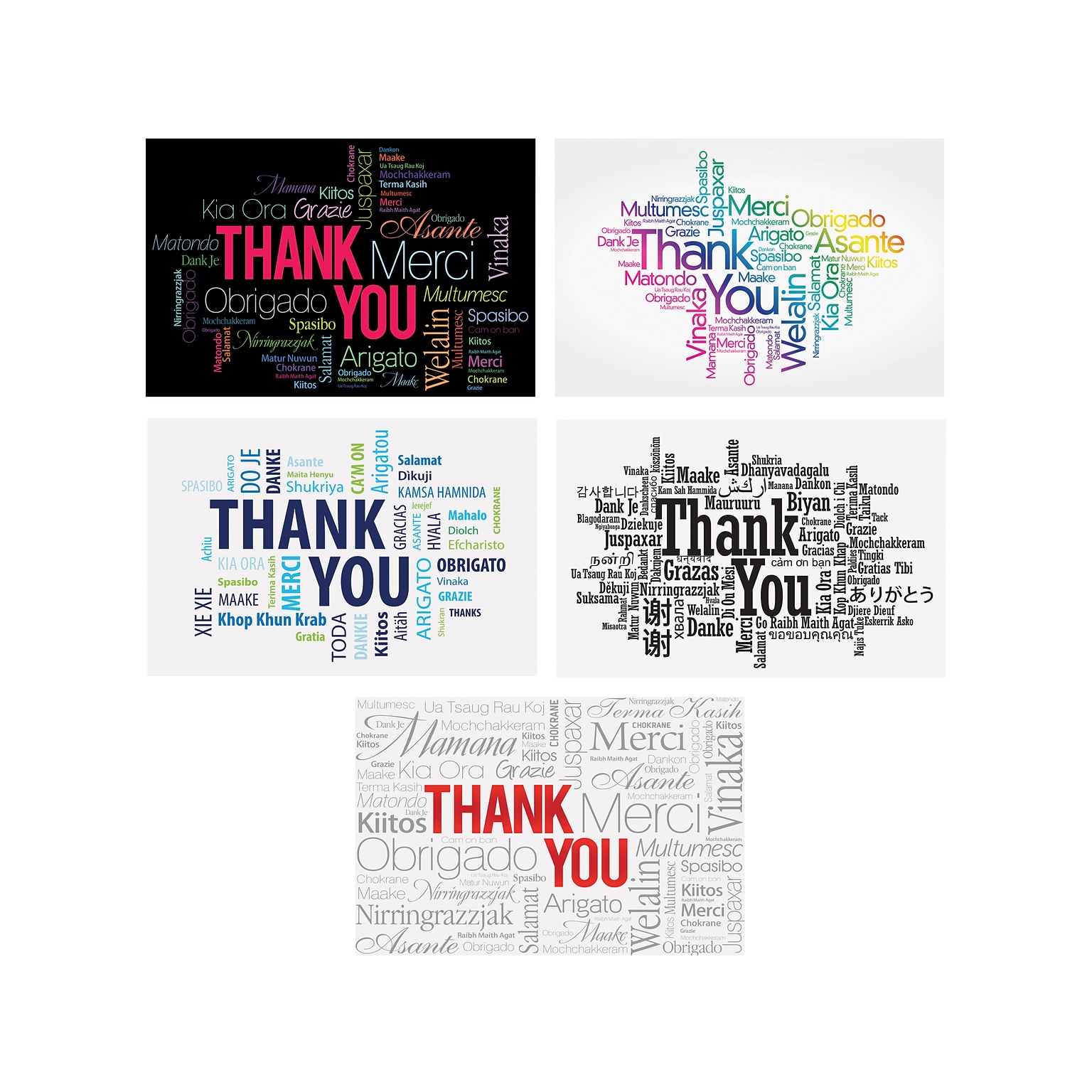 Better Office Thank You Cards with Envelopes, 4 x 6, Assorted Colors, 100/Pack (64523)