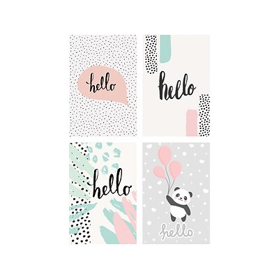 Better Office Hello Cards with Envelopes, 6 x 4, Assorted Colors, 100/Pack (64560)