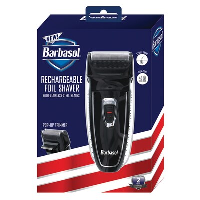 Barbasol Men's Rechargeable Foil Shaver with Pop-up Trimmer (CBF1-2001-BLK)