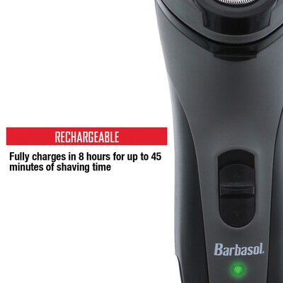 Barbasol Mens Rechargeable Dry Rotary Shaver with Pop-up Trimmer (CBR1-1002-BLY)