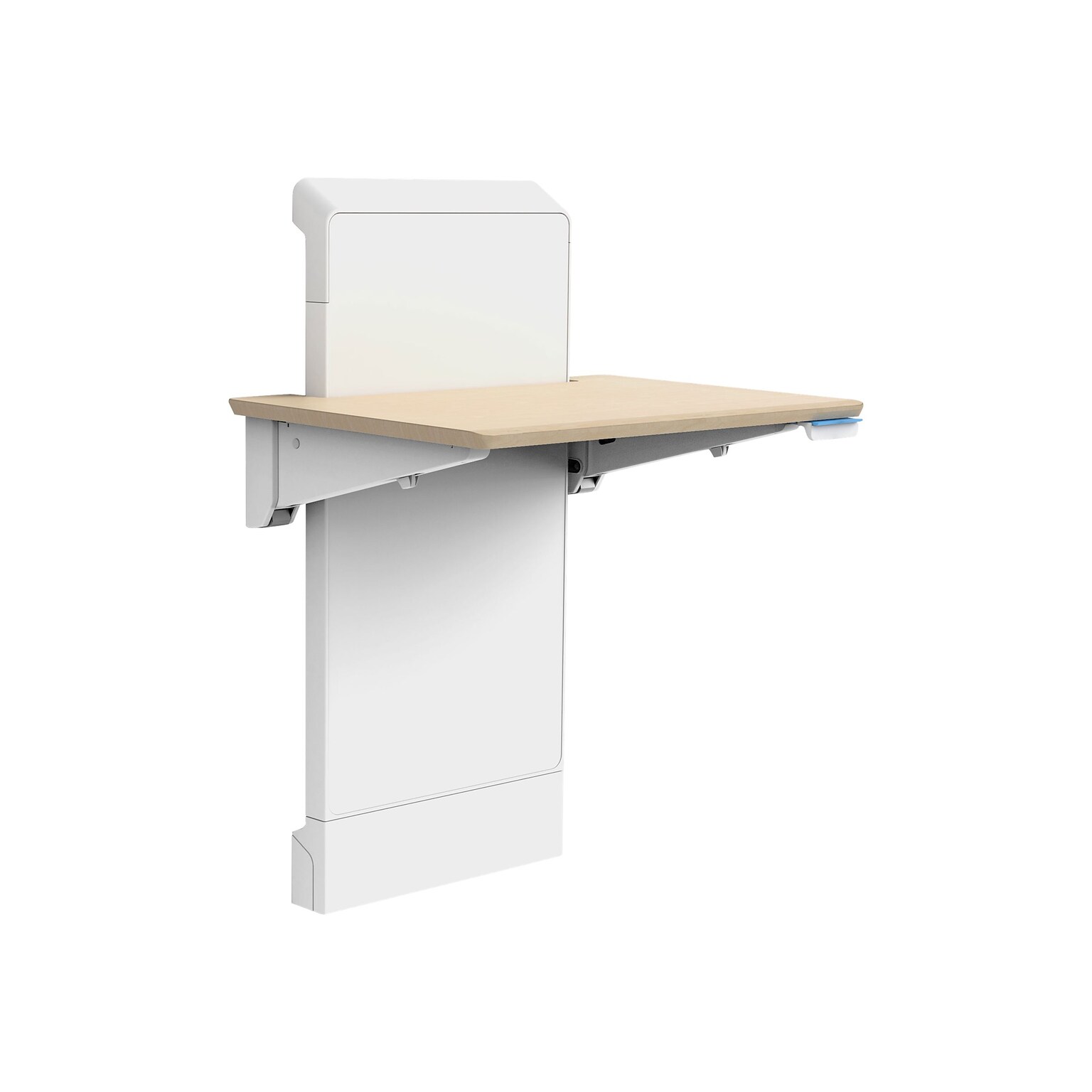 Ergotron WorkFit Elevate 28 Wall Mounted Sit & Stand Desk, Snow White/Mendota Maple (24-804-S893)