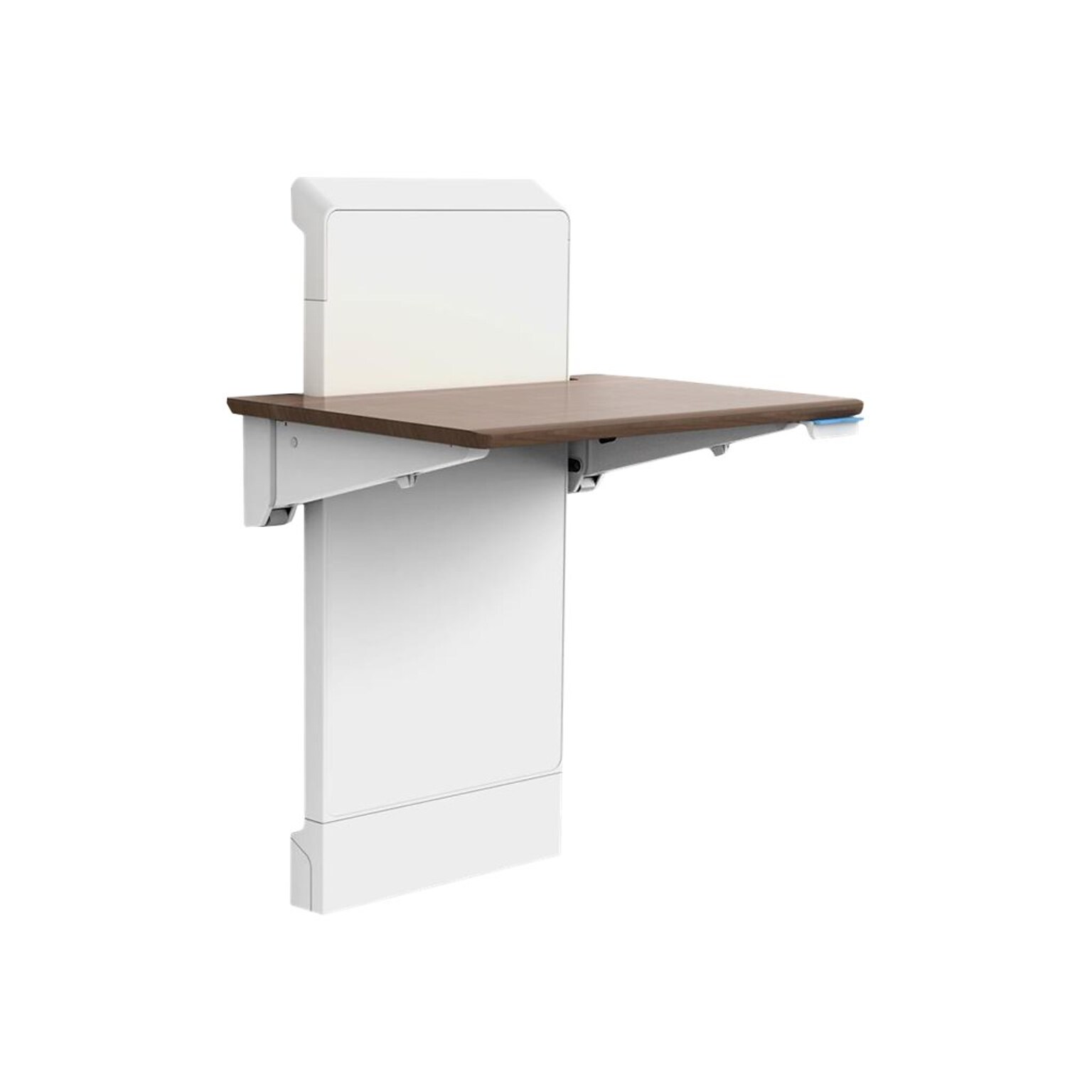 Ergotron WorkFit Elevate 28 Wall Mounted Sit & Stand Desk, Snow White/Walnut Hills (24-804-S894)
