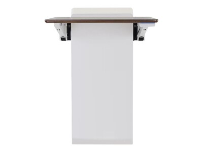 Ergotron WorkFit Elevate 28 Wall Mounted Sit & Stand Desk, Snow White/Walnut Hills (24-804-S894)