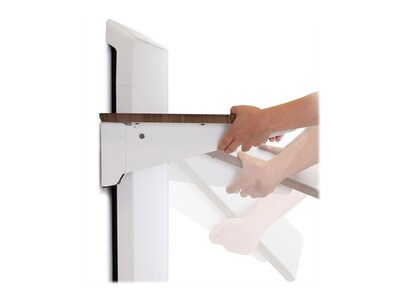 Ergotron WorkFit Elevate 28" Wall Mounted Sit & Stand Desk, Snow White/Walnut Hills (24-804-S894)