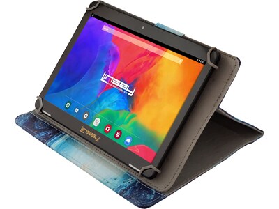 Linsay 10.1" Tablet with Ocean Marble Case, 2GB RAM, 64GB Storage, Android 13, Black (F10IPCMO)