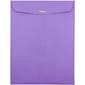 JAM Paper 10" x 13" Open End Catalog Colored Envelopes with Clasp Closure, Violet Purple Recycled, 100/Pack (V0128182)
