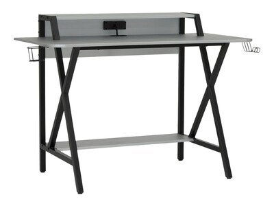 Studio Designs Challenger 53 Metal Computer Desk, Silver/Black (51256)