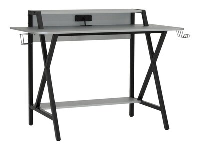 Studio Designs Challenger 53" Metal Computer Desk, Silver/Black (51256)