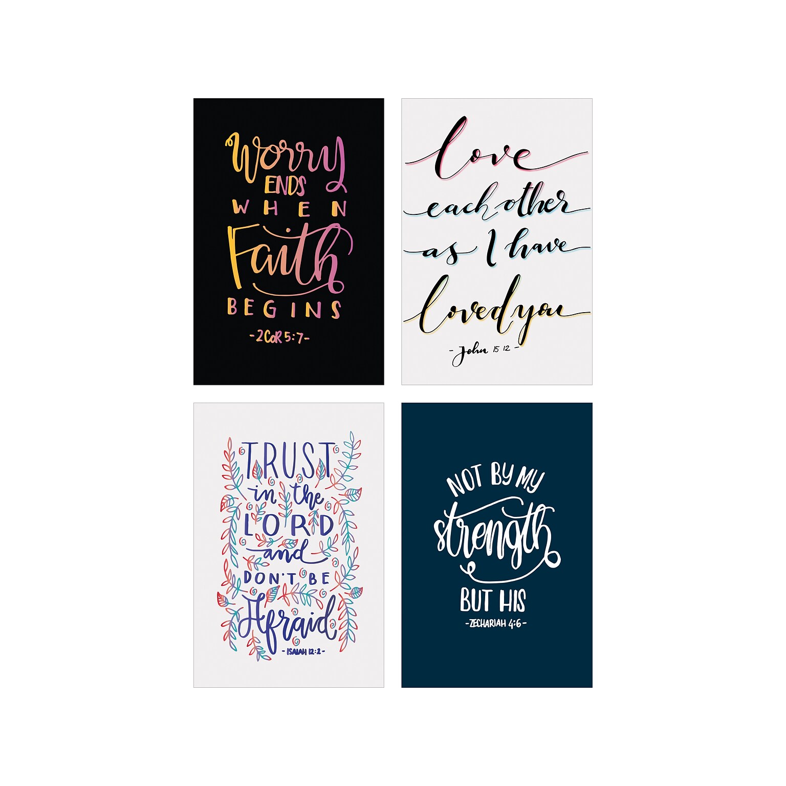 Better Office Religious Cards with Envelopes, 6 x 4, Assorted Colors, 100/Pack (64550)