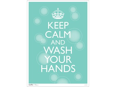 ComplyRight Keep Calm and Wash Your Hands Personal Protection Poster, Blue/White (N0113)