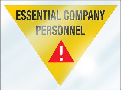 ComplyRight Essential Company Personnel Personal Protection Hanging Sign, Yellow/White/Red (N0110R)