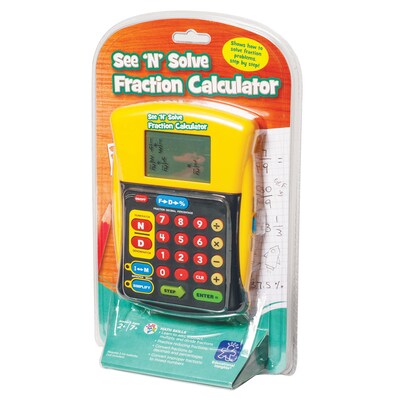 Educational Insights See n Solve Over 16-Digit Battery Powered Basic Calculator, Gray/Yellow (8479