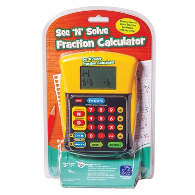 Educational Insights See 'n' Solve Over 16-Digit Battery Powered Basic Calculator, Gray/Yellow (8479)