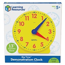 Learning Resources Big Time Learning Clock, 12-Hour Demonstration Clock (LER2094)