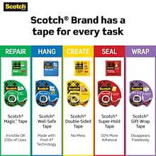 Scotch® Magic Tape, Invisible, Write On, Matte Finish, 1/2  x 36 yds., 1 Core, 36 Rolls (810H3-Cas