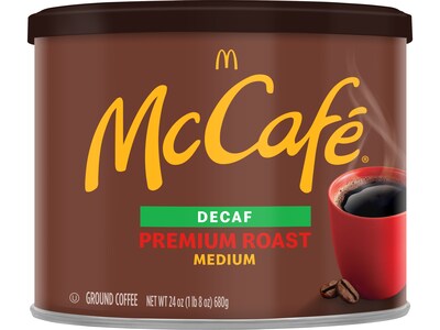 McCafe Premium Roast Arabica Decaf Ground Coffee, Medium Roast, 24 oz. (079737)