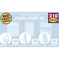 Amscan Plastic Assorted Cutlery, Clear, 210/Pack (43903.86)