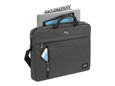 Solo Downtown 15.6" Laptop Briefcase, Gray Polyester (UBN126-10)