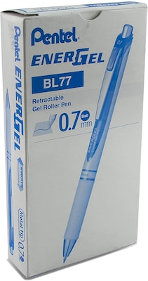 Pentel EnerGel RTX Retractable Gel Pens, Medium Point, Blue Ink, 12/Pack (BL77PW-C)