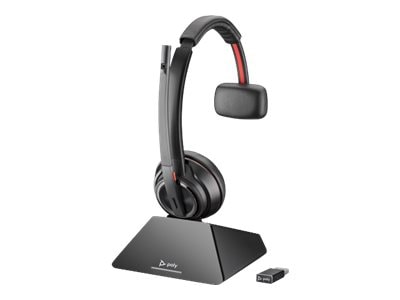 Poly Savi 8210 UC Wireless Mono Computer Headset, Over-the-Head, Black (209212-01)