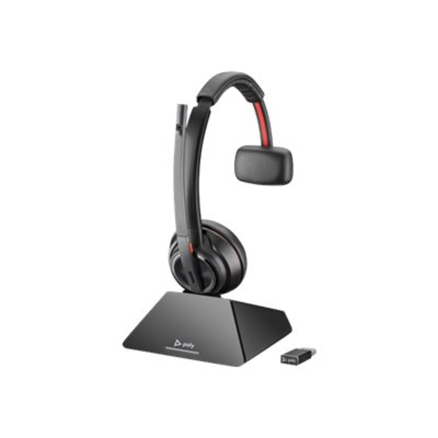 Poly Savi 8210 UC Wireless Mono Computer Headset, Over-the-Head, Black (77T31AA#ABA)