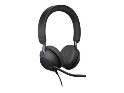 jabra Evolve2 40 Wired Noise Canceling Stereo On Ear Computer Headset, Black (24089-999-999