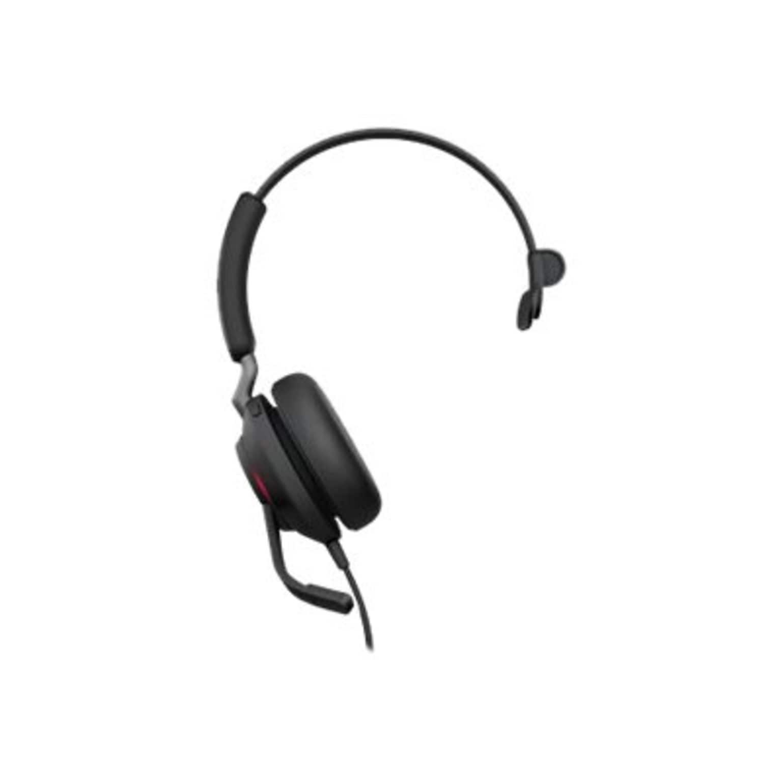 jabra Evolve2 40 Wired Noise Canceling Mono On Ear Computer Headset, Black (24089-899-999)