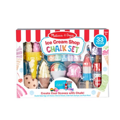 Melissa N Doug Ice Cream Shop Set Sidewalk Chalk, Assorted Colors (30622)