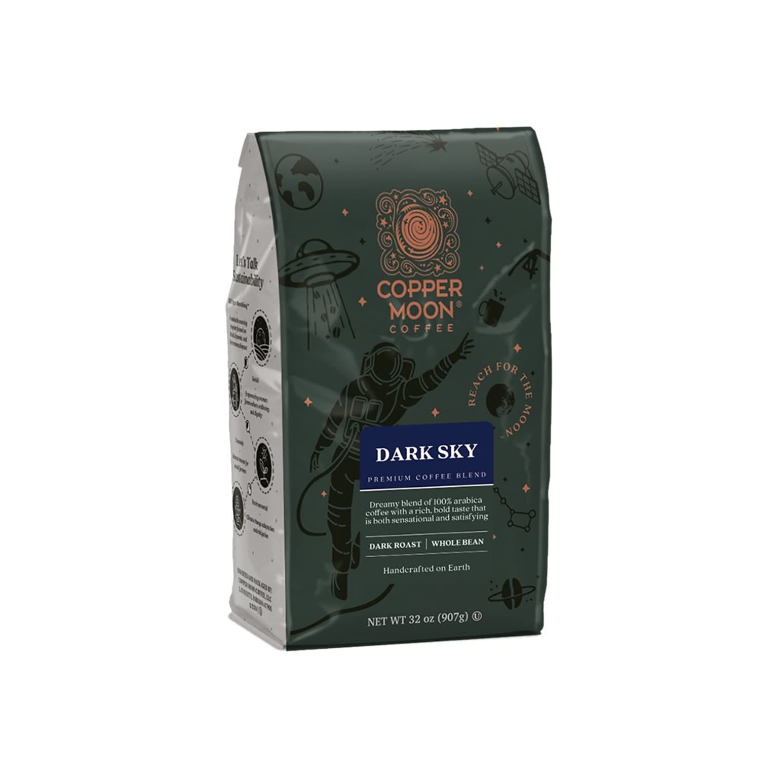 Copper Moon Dark Sky Arabica Beans Coffee, Dark Roast, 32 oz. (260124)