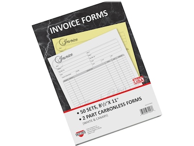 Cosco Artistic 2-Part Carbonless Invoices, 8.5 x 11, 50 Sets/Book (074003)